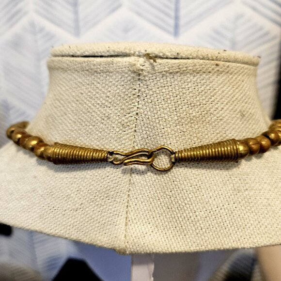 Burgundy Red Glass Seed Bead Multi-strand Twist Necklace Gold Tone Hook Clasp - Picture 4 of 4